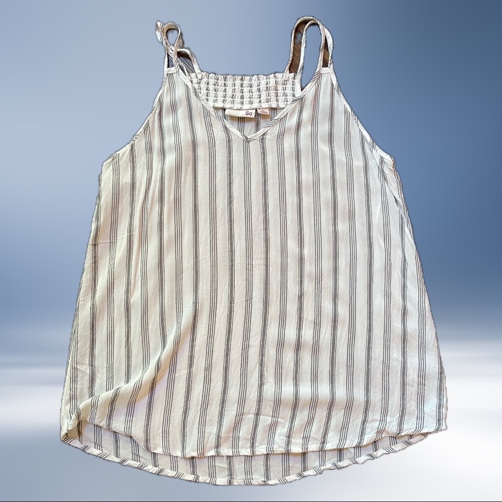 SO grey striped 100% rayon tank size L